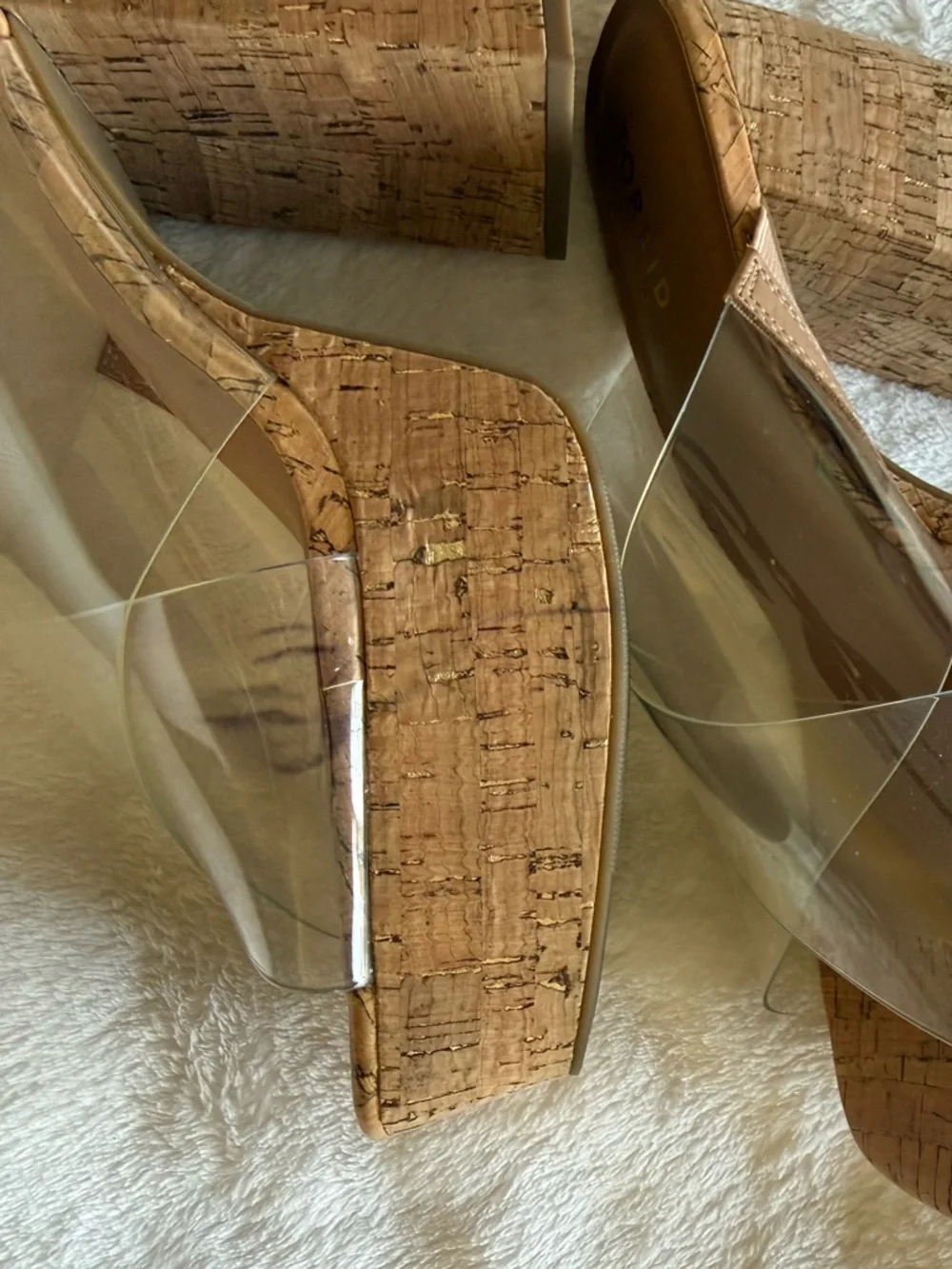 Torrid 9.5W Clear Crossover Cork Slide Sandals - Brown - Picture 4 of 5